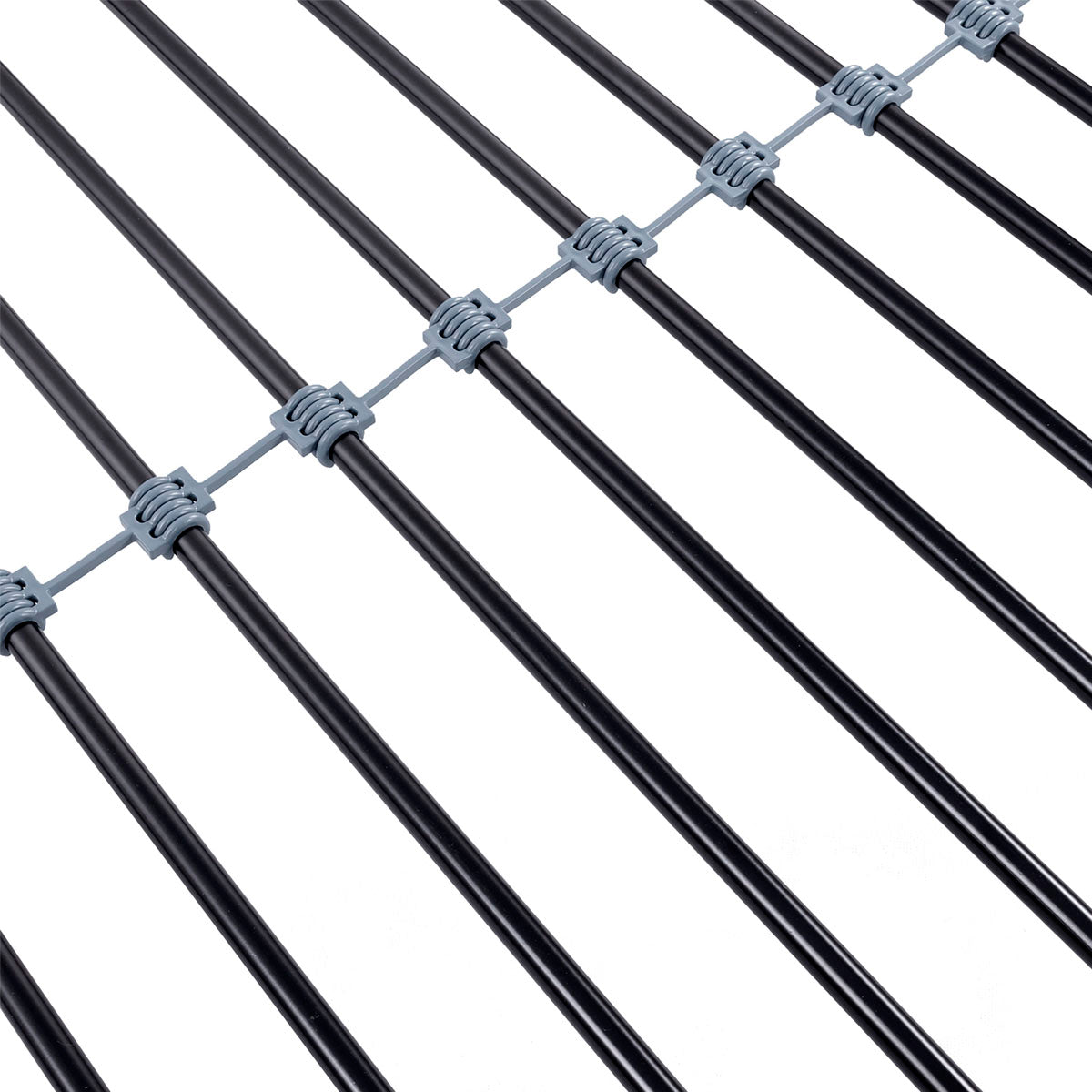 Détail du sommier en métal du lit mezzanine DINO avec bureau 90x190 cm en finition mélamine chêne et métal noir