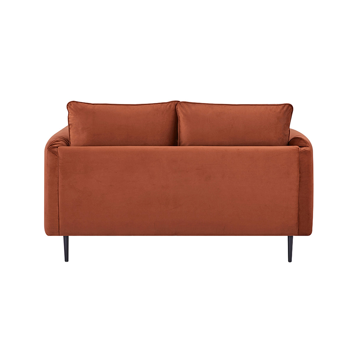 Vue de dos du canapé 2 places YORK en finition velours terracotta
