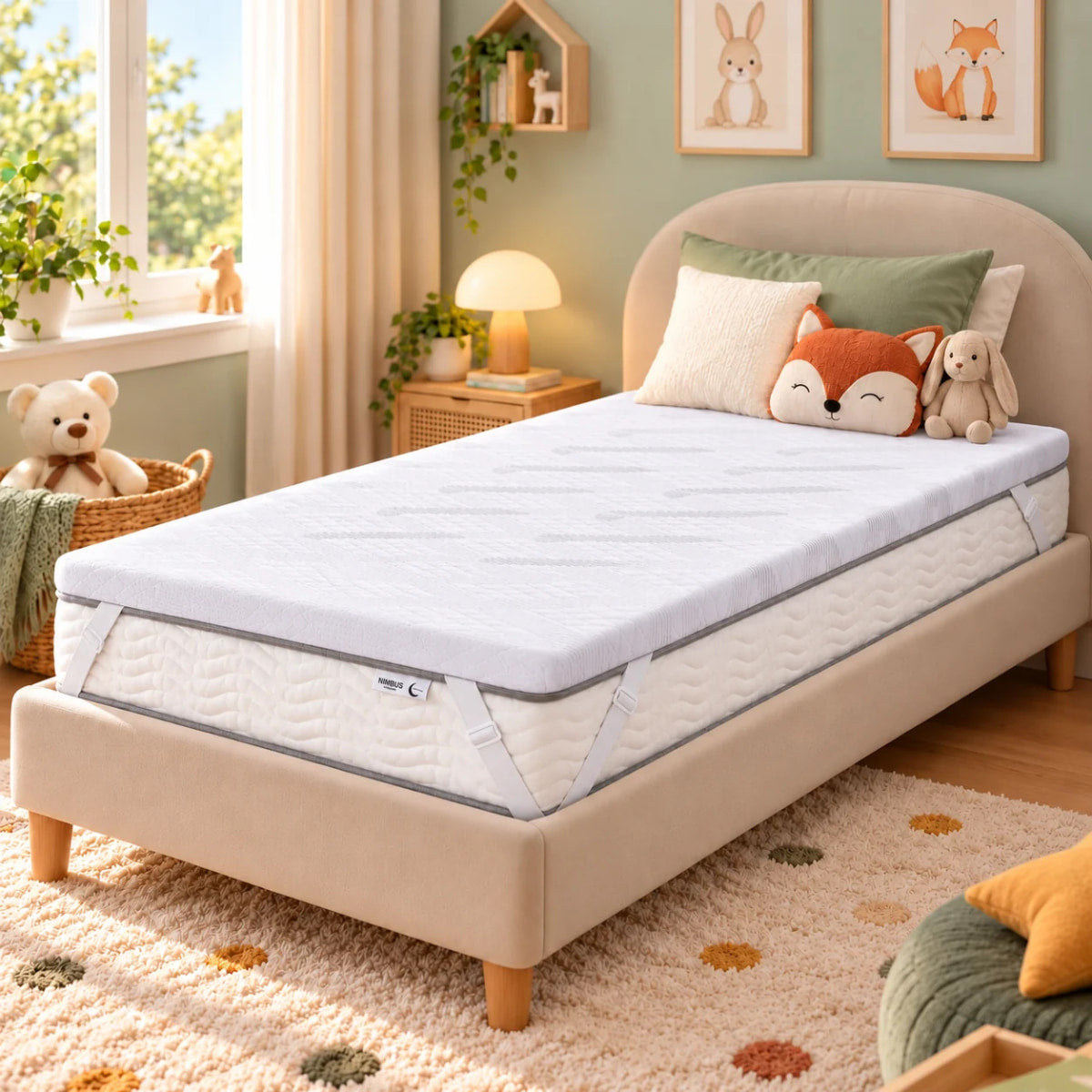 Lifestyle picture surmatelas PLUME 90x190 cm + NIMBUS90